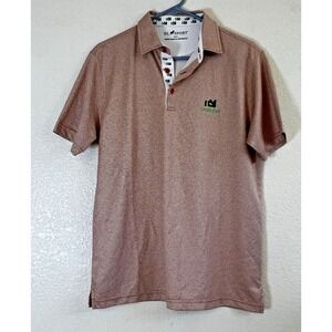 HL Sport Mens Bamboo Charcoal Performance Polo Shirt Orange Check Small TeeMates